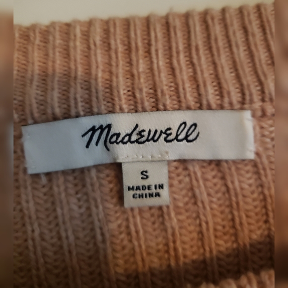 Madewell Heather Rosewater Patch Pocket Pullover Sweater Beige S - Picture 5 of 8